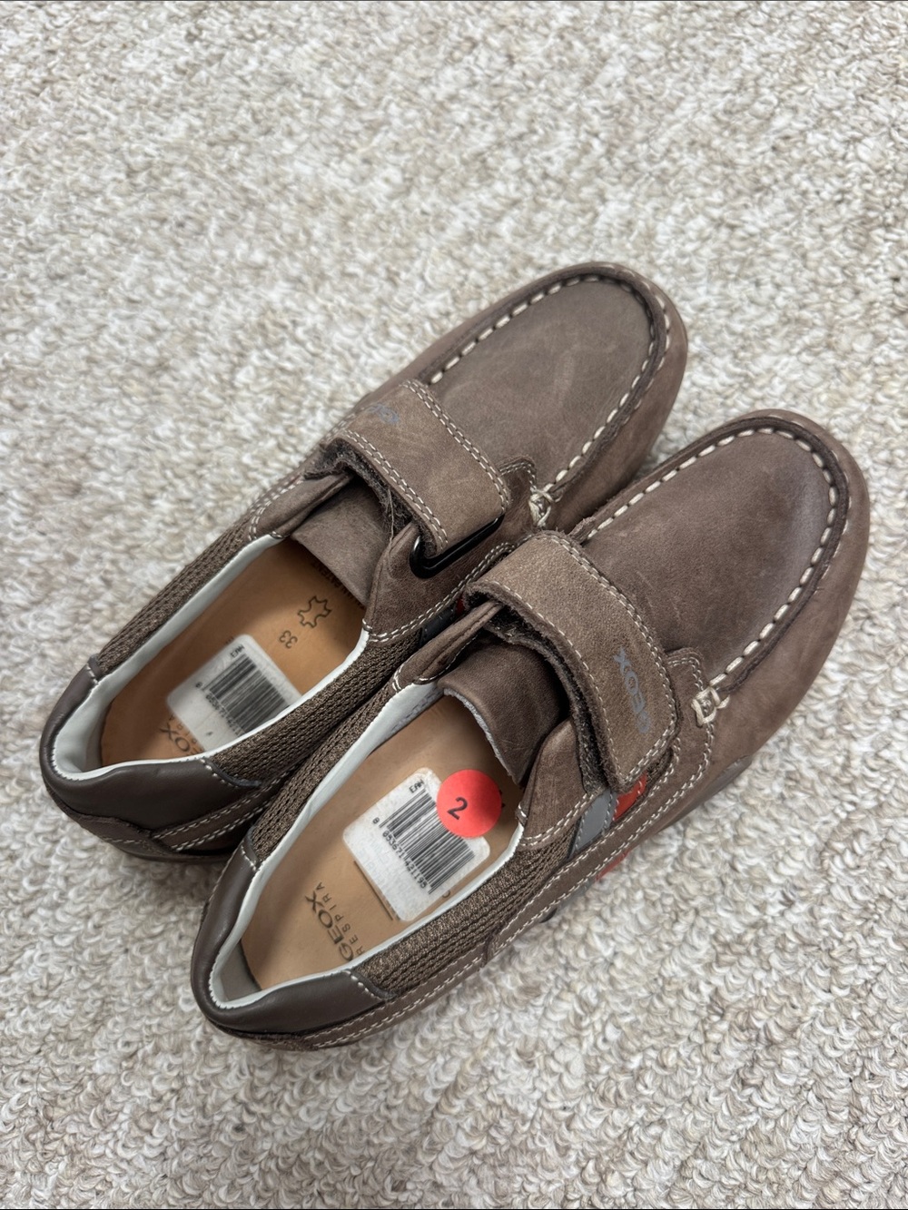 Geox Taupe Suede Slip-On Loafers for boy